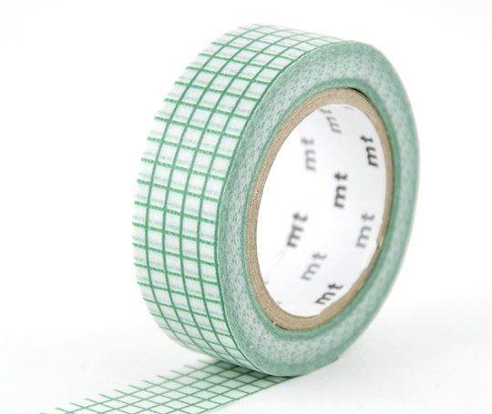 MT basic - washi tape Hougan emerald (quadrillage)