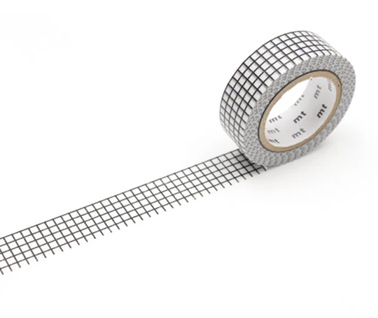 MT basic - washi tape Hougan black (quadrillage)