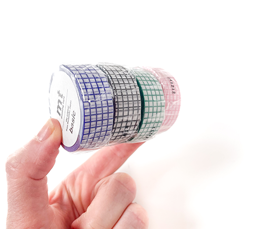 MT basic - washi tape Hougan black (quadrillage)