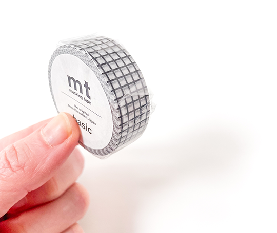 MT basic - washi tape Hougan black (quadrillage)