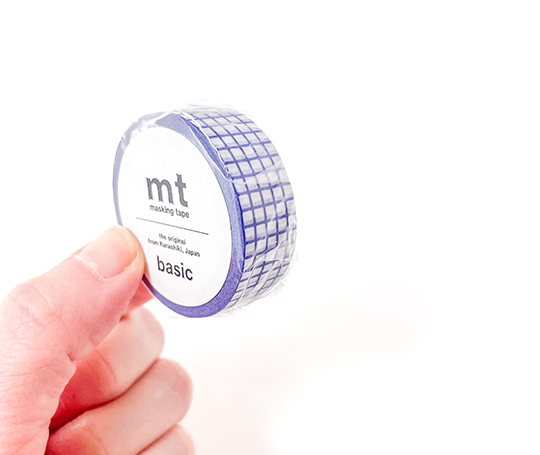MT basic - washi tape Hougan blueberry (quadrillage)