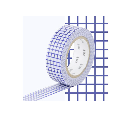 MT basic - washi tape Hougan blueberry (quadrillage)