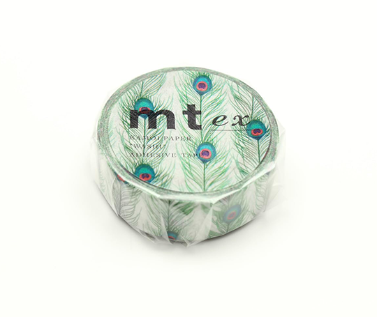 MT ex - washi tape Plumes de paon