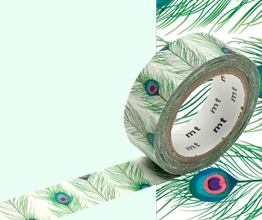 MT ex - washi tape Plumes de paon