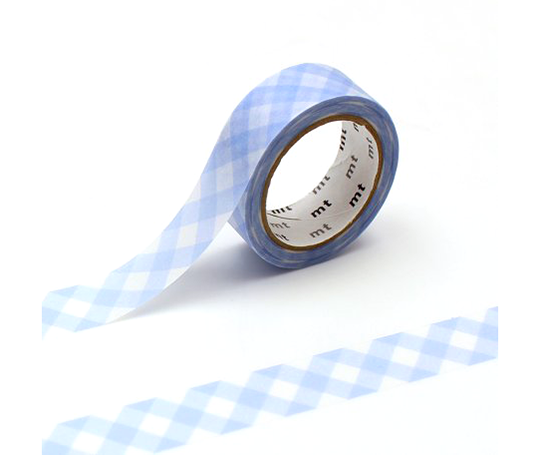 MT basic - washi tape Damier pastel outremer