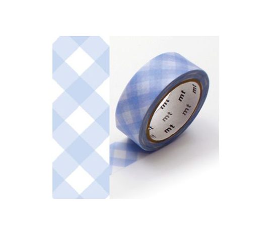 MT basic - washi tape Damier pastel outremer