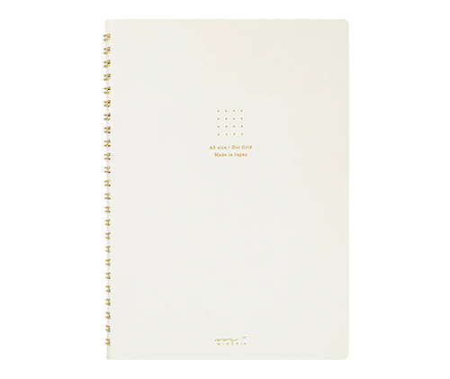 Midori - carnet à spirales à papier blanc Dot Grid