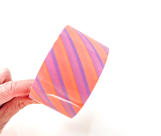Tape adhésif diagonales - lilas/orange - 5cm
