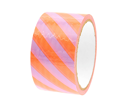 Tape adhésif diagonales - lilas/orange - 5cm