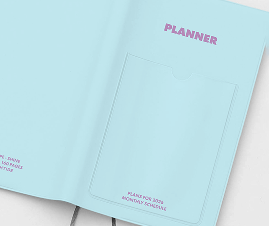 Hightide Agenda 2026 mensuel - Shine/Planner - Bleu clair (type Q)