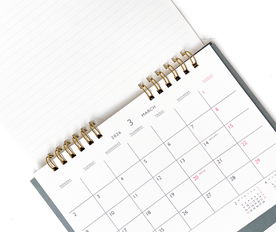 Hightide Agenda 2026 mensuel - Calendrier de bureau Lepre