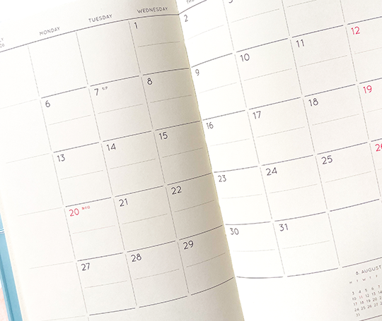 Hightide Agenda 2026 mensuel - Shine/Planner - Bleu clair (type Q)