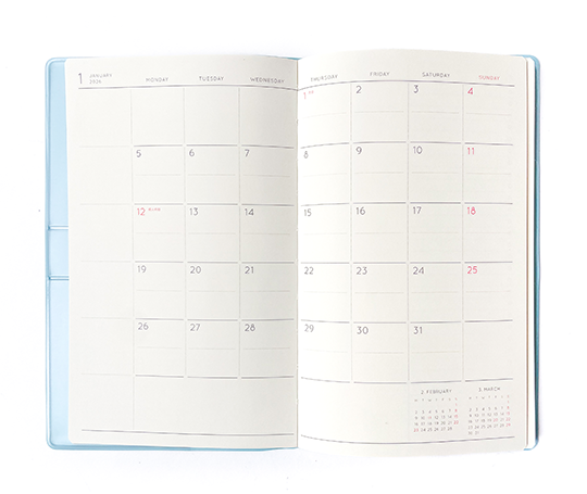 Hightide Agenda 2026 mensuel - Shine/Planner - Bleu clair (type Q)