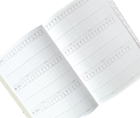 Hightide Agenda 2026 colonnes - Nähe A5 - Rouge (type Z)