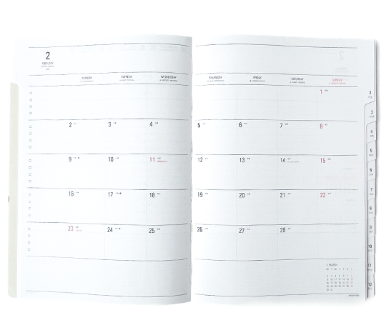 Hightide Agenda 2026 colonnes - Nähe A5 - Rouge (type Z)