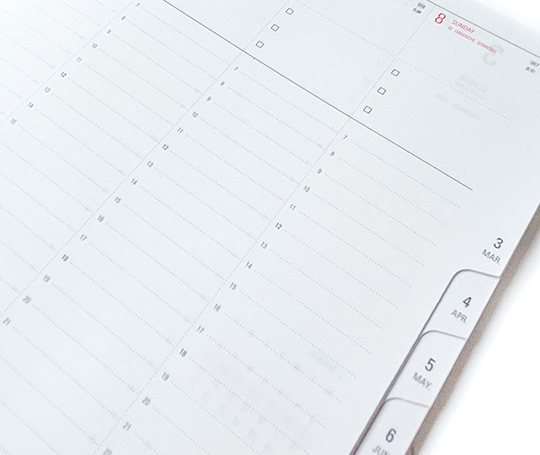 Hightide Agenda 2026 colonnes - Nähe A5 - Rouge (type Z)