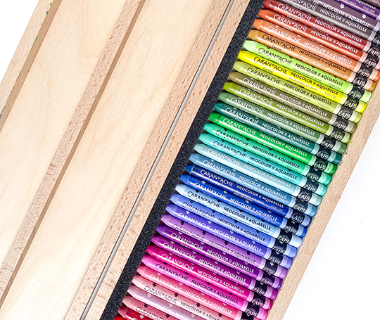 Caran d'Ache - Coffret en bois 50 pastels NEOCOLOR II Aquarelle