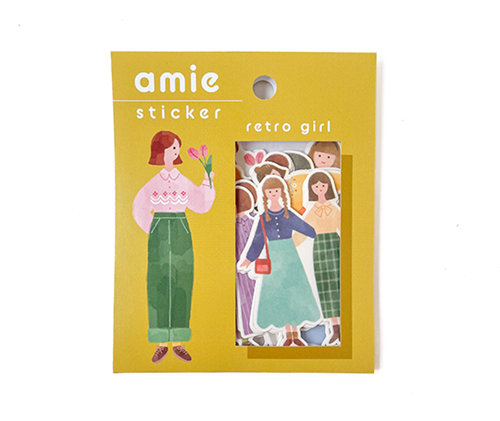 Grands autocollants - Amie Retro girl