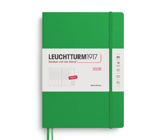 Leuchtturm agenda 2026 B5 rigide en colonnes - Spring Leaf