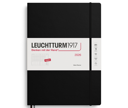 Leuchtturm agenda 2026 A4+ rigide en colonnes - Black