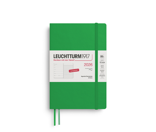 Leuchtturm agenda FR 2026 B6+ souple semaine&notes - Spring Leaf