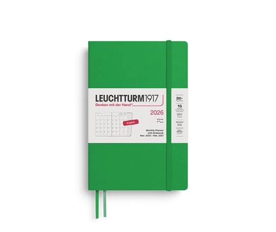 Leuchtturm - agenda 2026 B6+ souple mensuel - Spring Leaf
