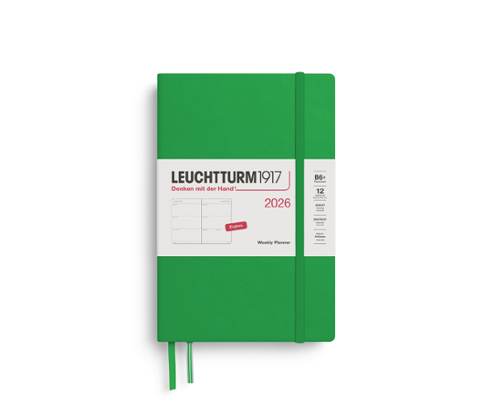 Leuchtturm - agenda 2026 B6+ - rigide en blocs - Spring Leaf