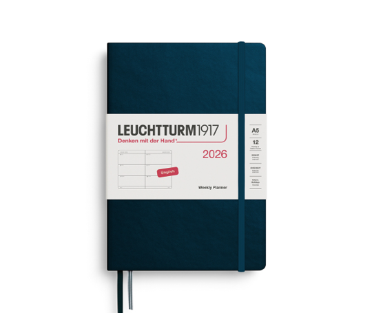 Leuchtturm agenda 2026 A5 rigide en blocs - Deep Sea