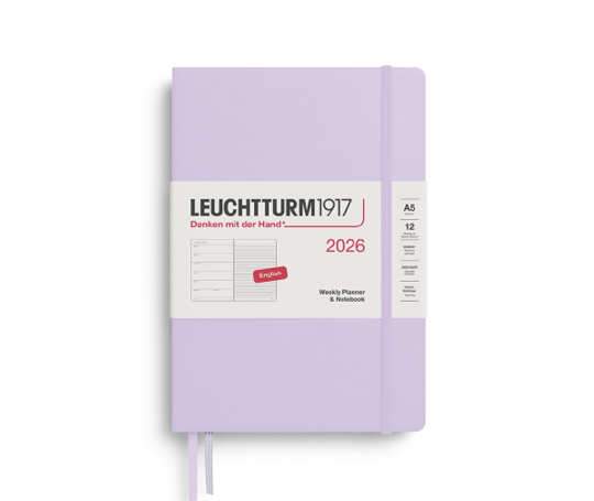 Leuchtturm agenda 2026 A5 rigide semaine&notes - Lilac