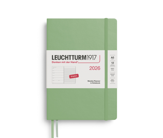 Leuchtturm agenda 2026 A5 rigide semaine&notes - Sage