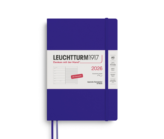 Leuchtturm agenda FR 2026 A5 souple semaine&notes - Ink