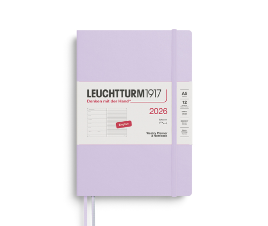 Leuchtturm agenda 2026 A5 souple semaine&notes - Lilac