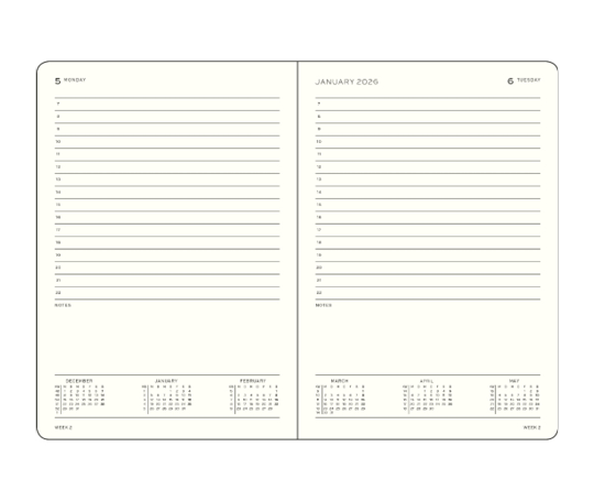 Leuchtturm agenda 2026 A5 rigide 1 jour/page - Spring Leaf