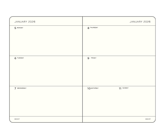 Leuchtturm agenda 2026 A5 rigide en blocs - Deep Sea