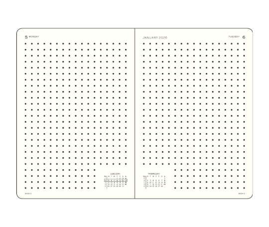 Leuchtturm journal dots 2026 A5 rigide 1 jour/page