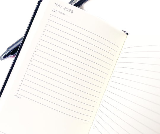 Leuchtturm - agenda 2026 A6 - rigide 1 jour/page - Black