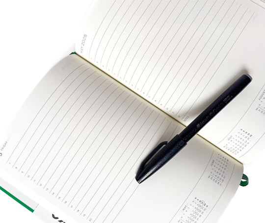 Leuchtturm - agenda 2026 A5 - rigide 1 jour/page - Spring Leaf