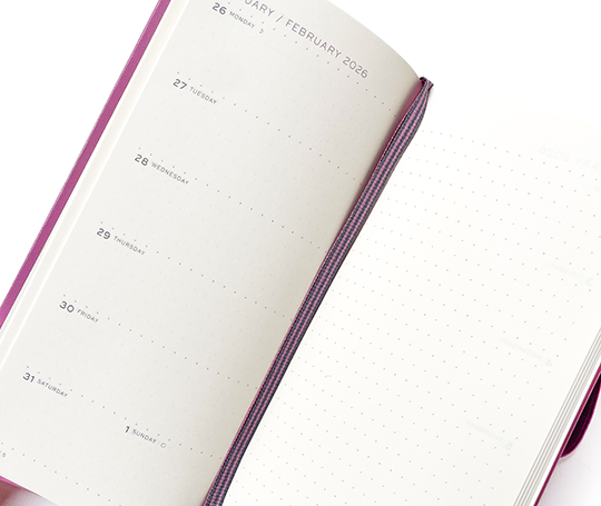 Leuchtturm - agenda 2026 Wallet rigide semaine&notes dots - Dusty Rose