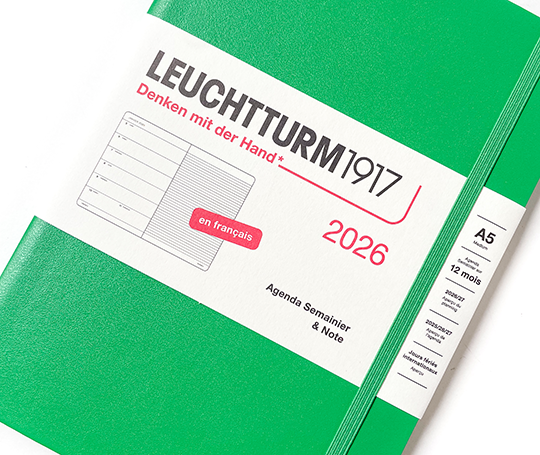 Leuchtturm - agenda FR 2026 A5 - rigide semaine&notes - Spring Leaf