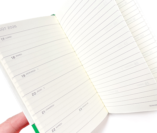 Leuchtturm - agenda FR 2026 A6 - rigide semaine&notes - Dusty Rose