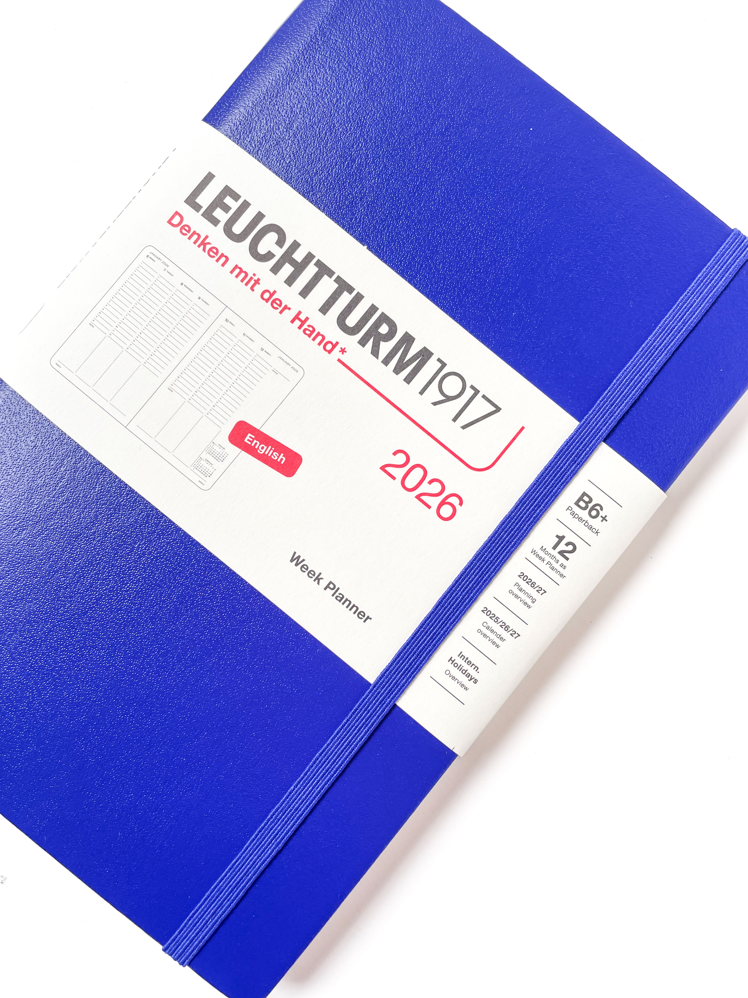 Leuchtturm - agenda 2026 B6+ - rigide en colonnes - Ink