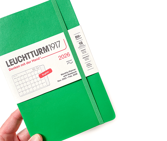 Leuchtturm - agenda 2026 B6+ souple mensuel - Spring Leaf