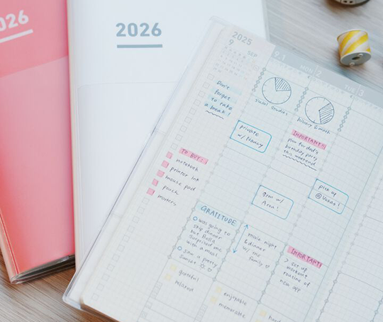 Jibun Techo - Agenda Diary + Life + Idea 2026 - Pink