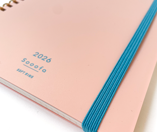 Sooofa - Agenda mensuel 2026 soft ring - Rose