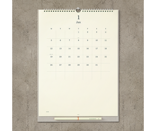 MD Paper - calendrier mural 2026 avec crayon