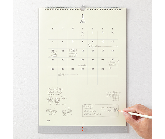 MD Paper - calendrier mural 2026 avec crayon