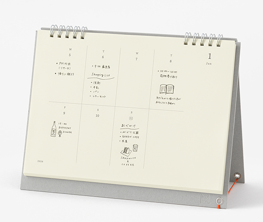 MD Paper- calendrier de bureau hebdomadaire 2026