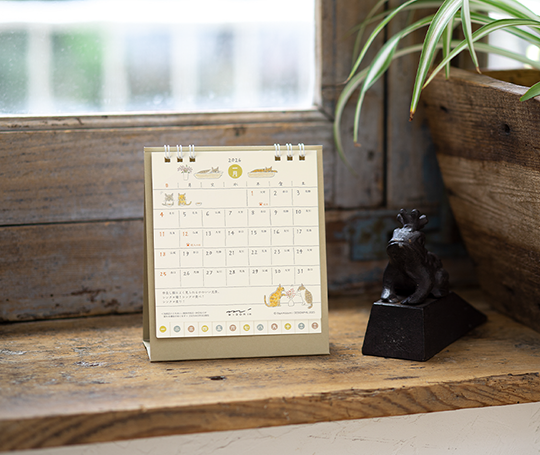 Midori - Mini calendrier de bureau 2026 - Chats