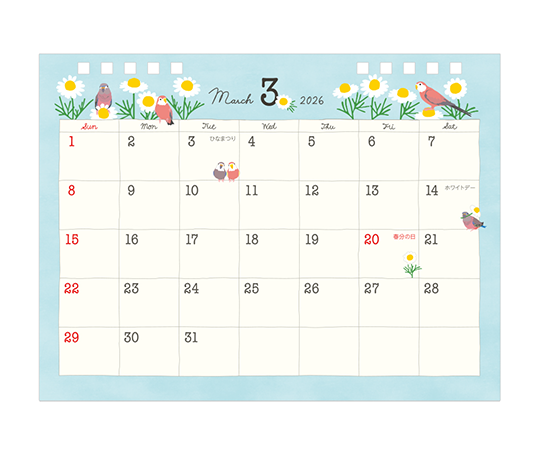 Midori Calendrier de bureau 2026 - Oiseaux