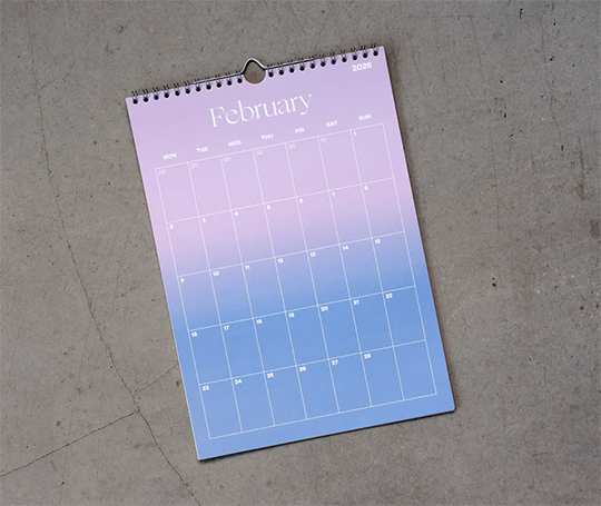 Calendrier 2026 A4 - dégradé